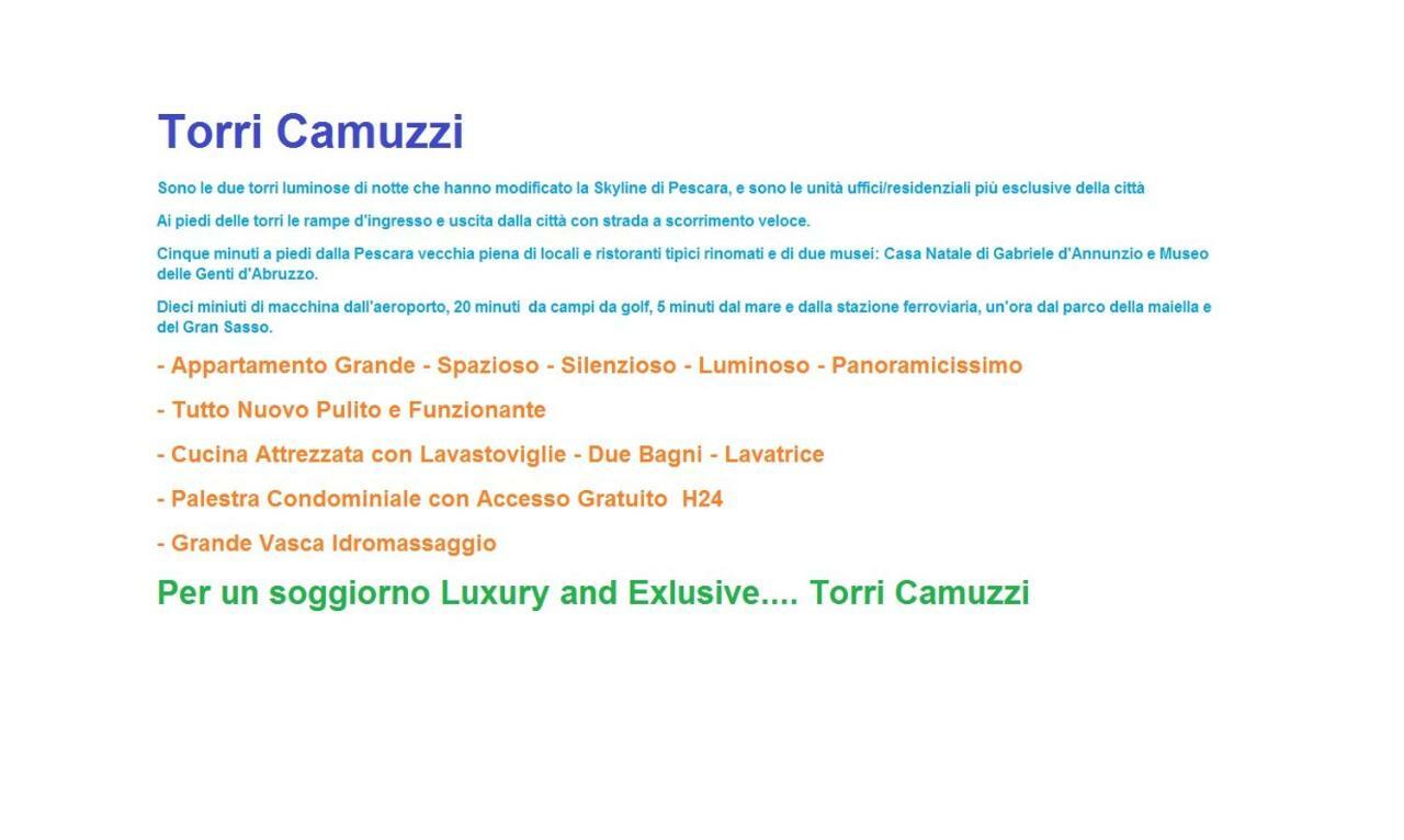 Torri Camuzzi Exclusive Luxury Apartment Pescara Buitenkant foto